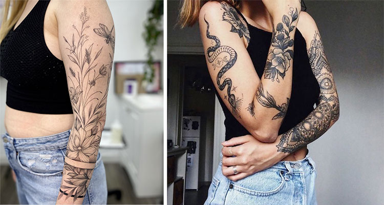 60 Beautiful Eye Catching Sleeve Tattoo Ideas For Women Worldwide   Cover 3 2 