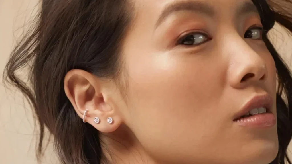 silver diamond earrings